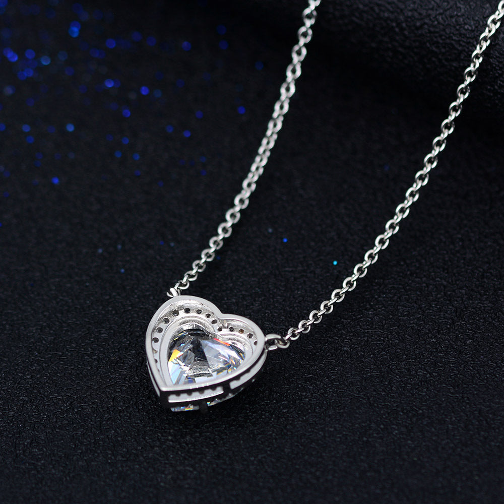 Stream Popular Luxury Shining Heart-Shaped Pendant Necklace